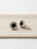 ARETES NEGRO PLATA BVLGARI